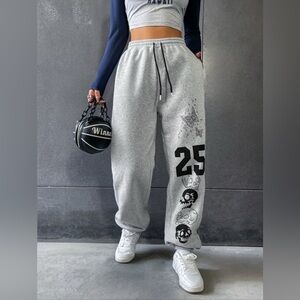 SHEIN Gray Graphic Sweatpants – Juniors L -Women’s